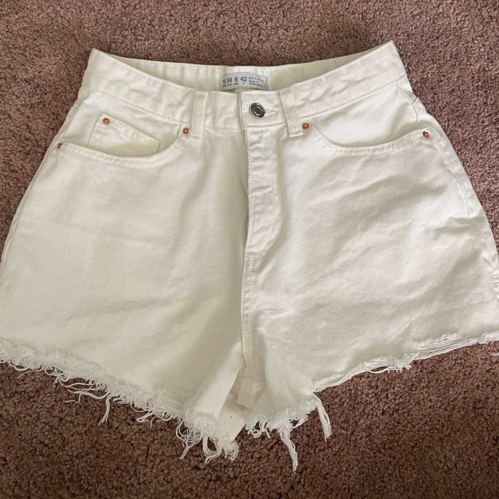 White denim shorts
